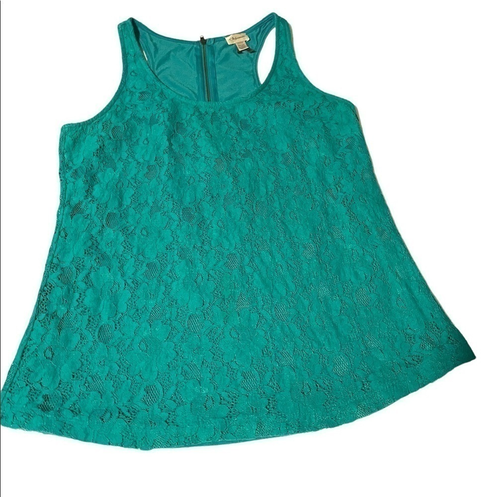 D Dynamite cotton/nylon mesh lined racer back tank with zip detail. Size Medium